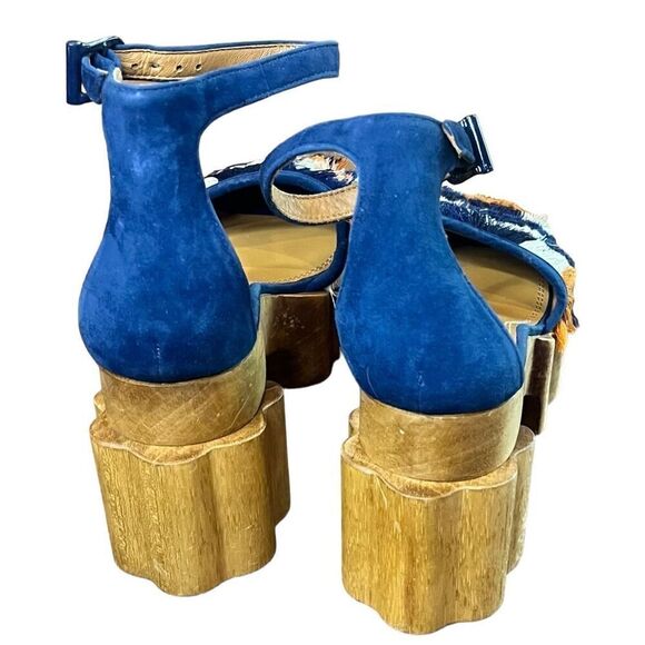 Tory Burch Women's Blue Alma Platform Sandal NWOB Size 7 Medium - Picture 8 of 11